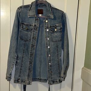 Maurices Classic Blue Denim Tie Waist Jacket